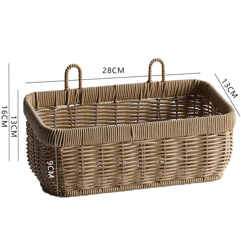 

Плетеная подвесная корзина для хранения на кухне: Имбирь, чеснок, лук, яйцо, фрукты - Имитация ротанговой настенной корзины