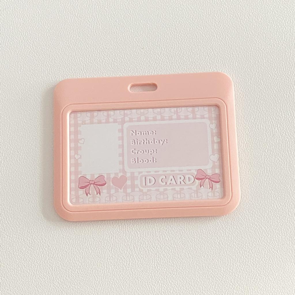 INS Pink Blue Kpop Photocard Holder Credit ID Bank Card Photo Display Holder Idol Postcard Card Protective Case with Pendant
