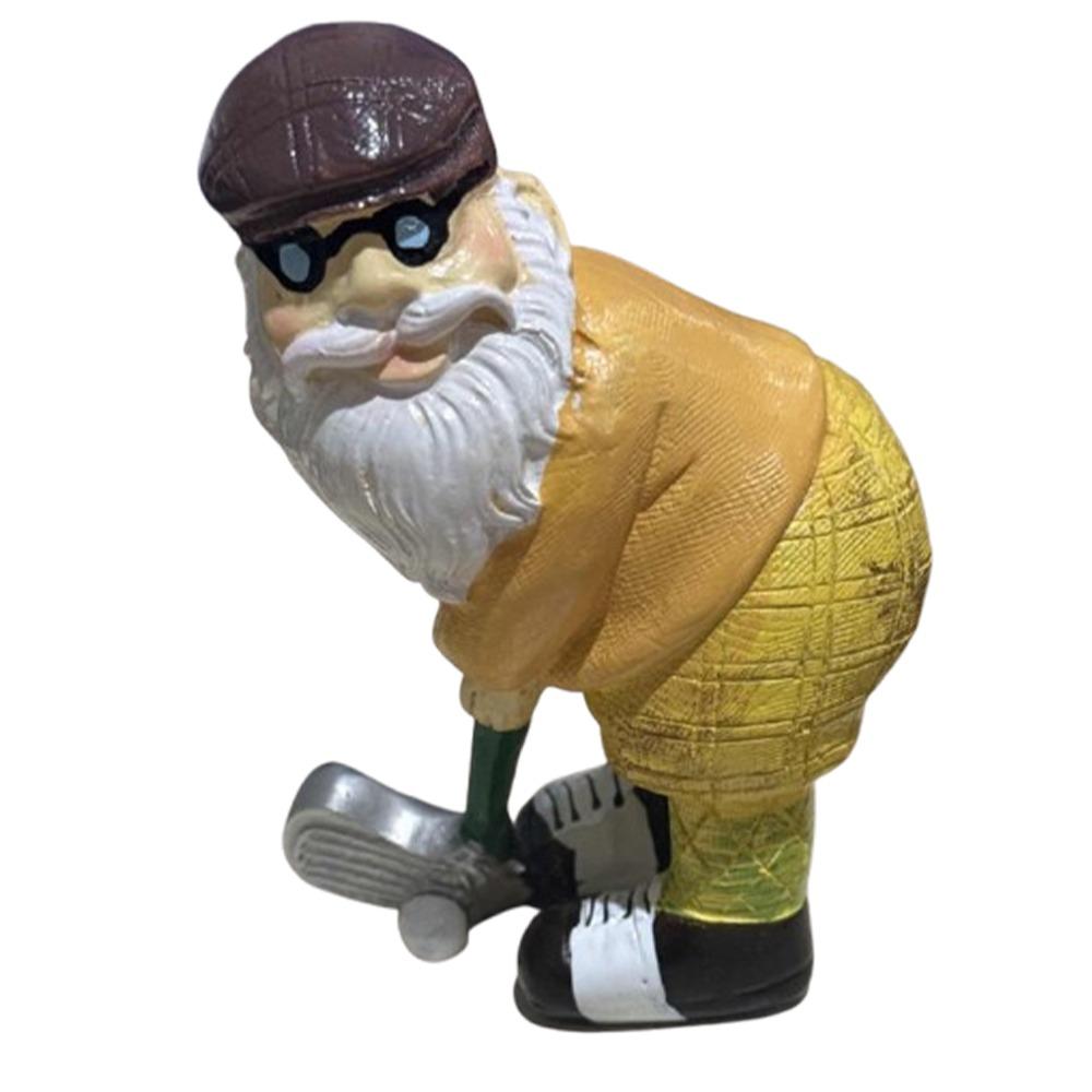 

Delicate Golfing Gnome Statue Golf Gnome Garden Resin Ornaments Creative Dwarf Art Statue Outdoor 12cm