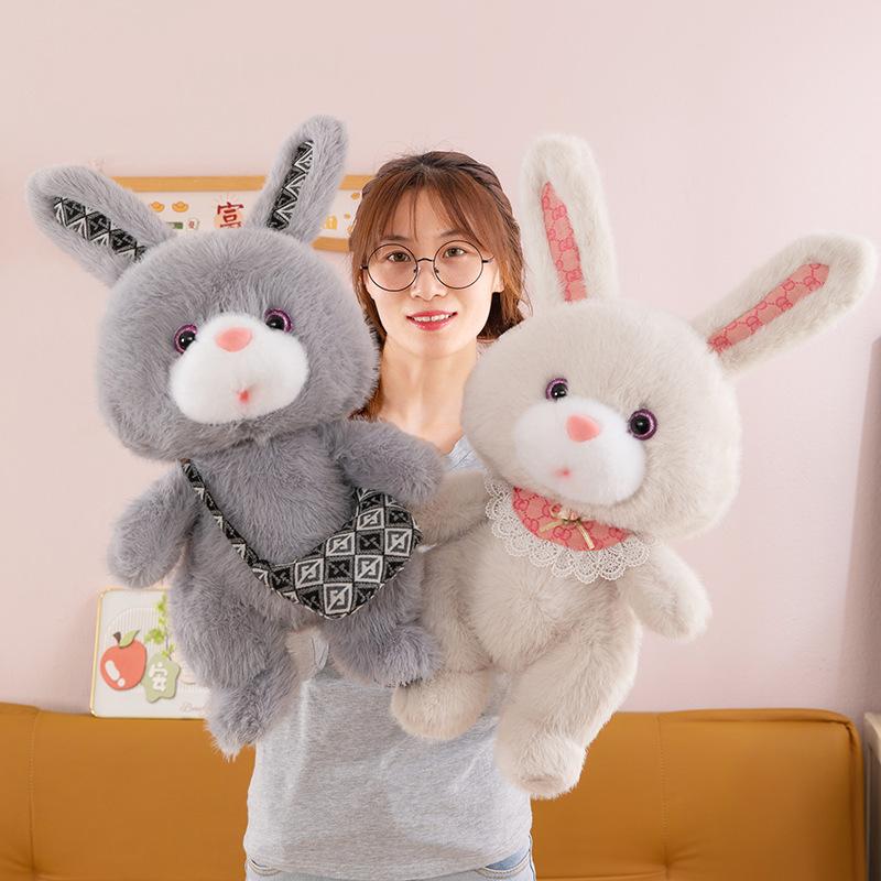 Cute Couple Rabbit Doll Backpack Rabbit Plush Toy Valentine's Day Gift Wedding Decoration Doll