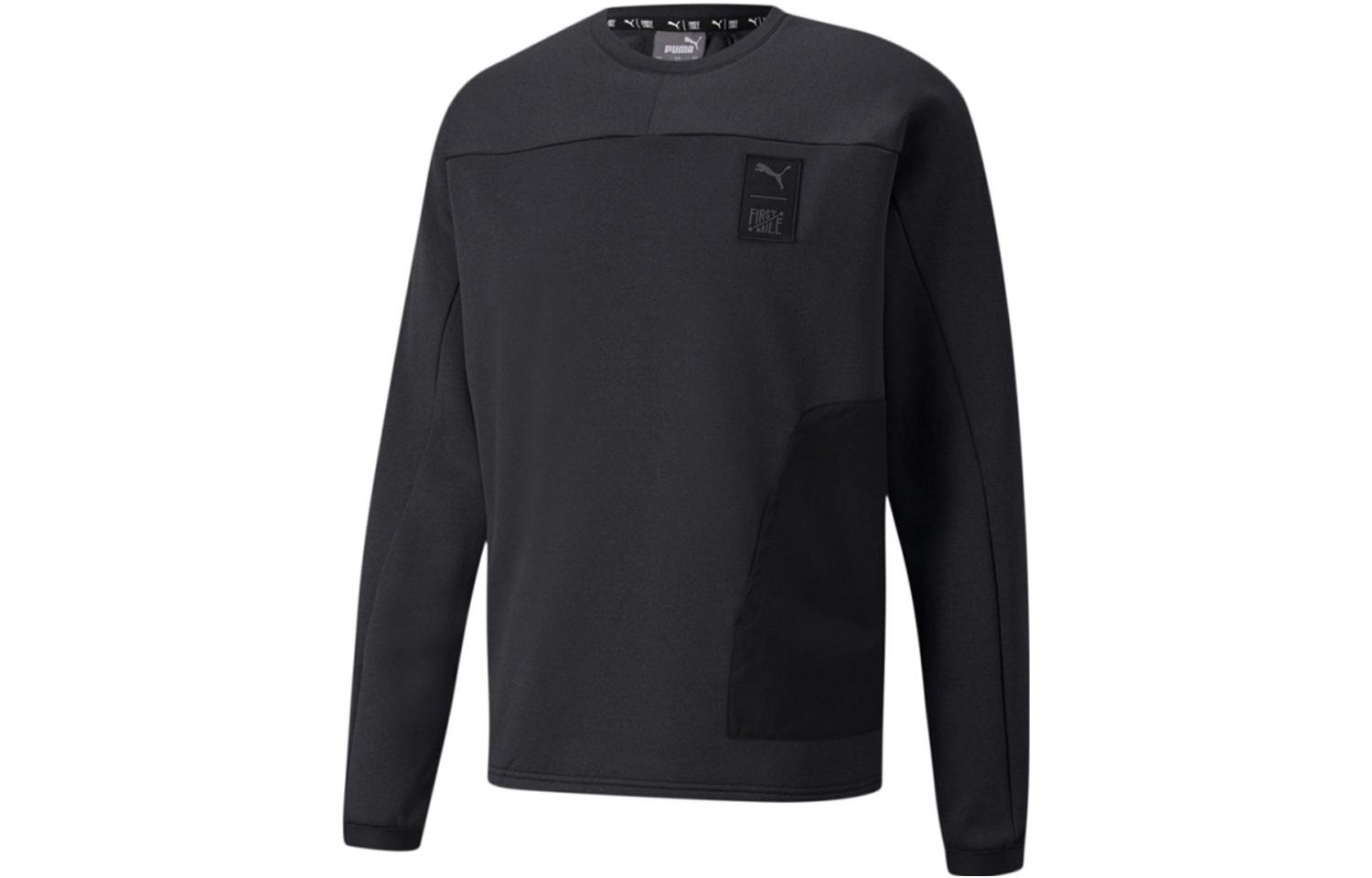 PUMA Sweatshirts Men s Black Crew Neck Moderate Regular 521005-01 XXL