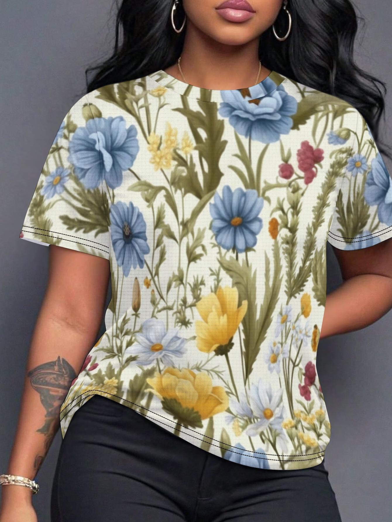 Daisy Flower Bouquet Print Women s Short-sleeve Clothing S дубильная кора