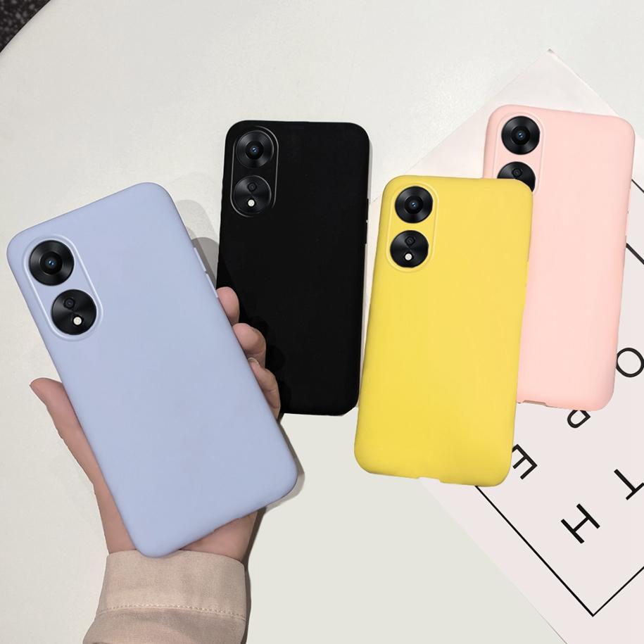 For OPPO A78 5G Case 2023 Simple Solid Color Silicone TPU Soft Cover For OPPOA78 CPH2483 A58 OPPOA58 Phone Case Shockproof Coque
