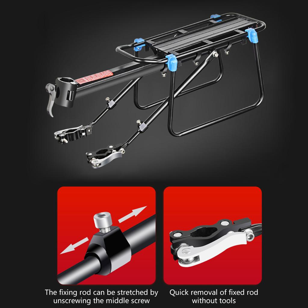 Aluminum Alloy Bicycles Luggage Carrier Cargo Rear Rack 50kg Cycling Seatpost Bag Holder Stand for 20-29 Inch Bike