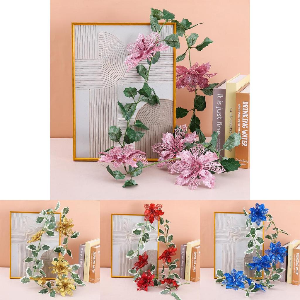 Christmas Party Decor With Hollow Glitter Vines For Seasonal Home Accent