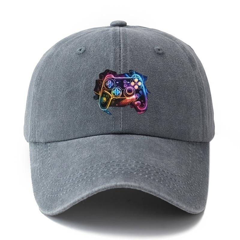 Game console patterned baseball cap, unisex curved brimmed cap, fashionable and versatile daily wear duckbill cap, holiday gift