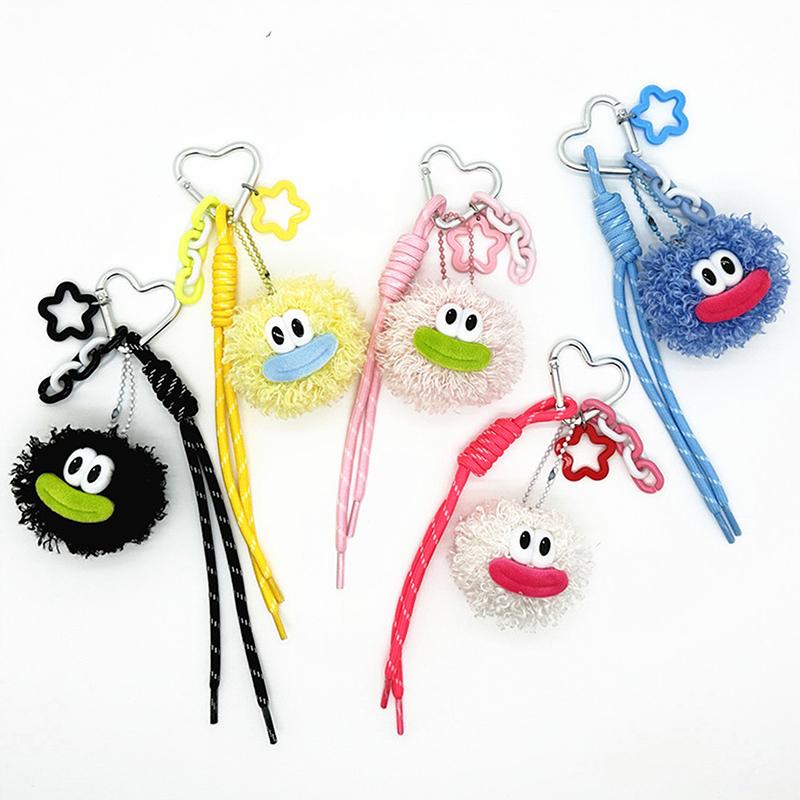 Kawaii Big Mouth Doll Keychain Creative Sweet Plush Doll Keyring Girly Bag Pendant Backpack Hanging Decoration Lovely Gifts