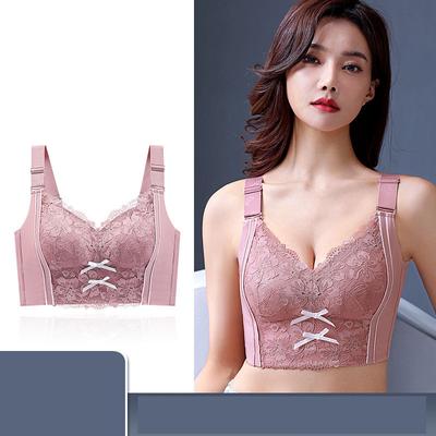Plus Size Vrouwen Volledige Cup Longline Minimizer Bh Draadloze Zomer Dunne Beha Sexy Kanten Ondergoed Verzameld Push Up Bralette Top