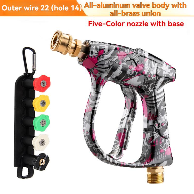 

2026 New Graffiti High Pressure Washer Gun, Aluminum Valve Copper Head, 5-Color Nozzles, 1/4 Quick Connect