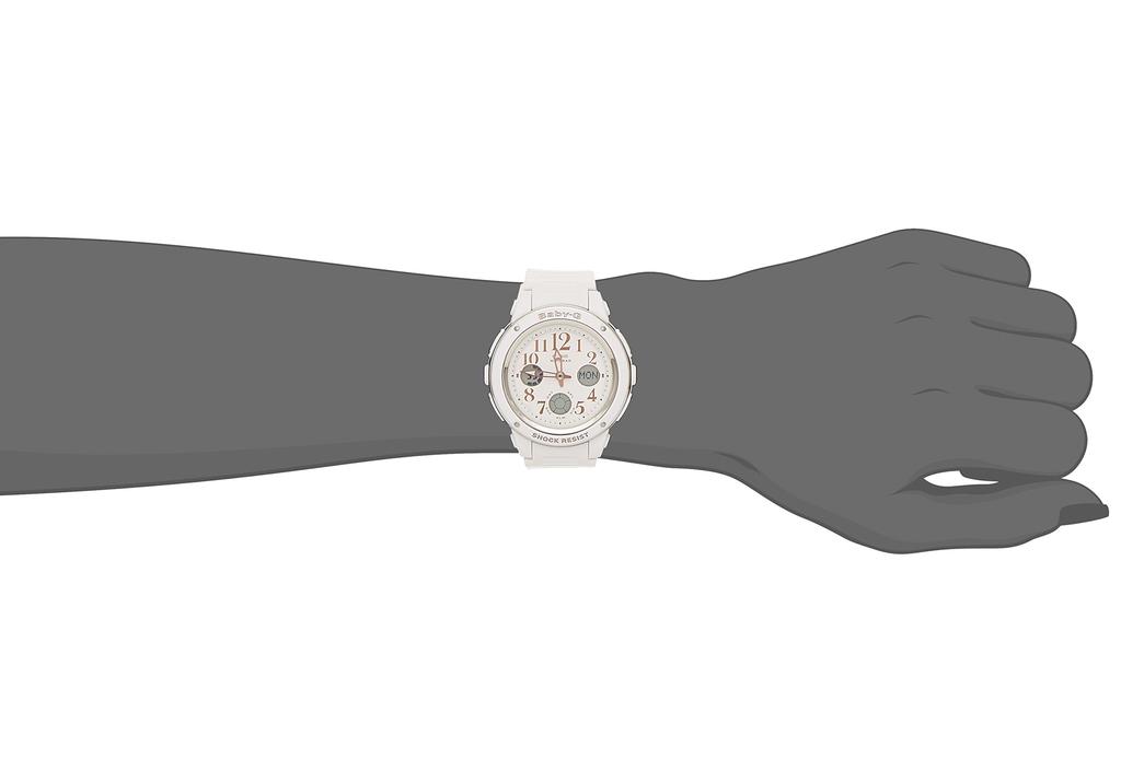 Casio BABY-G Women's Analog-Digital Watch BGA-150 Series BGA-150EF-7BJF White Shock-Resistant 10BAR Cheerful Casual