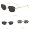 Anti Blue Light Vintage Square Sunglasses with Metal Frame High-End Small Square Shades for Eye Protection