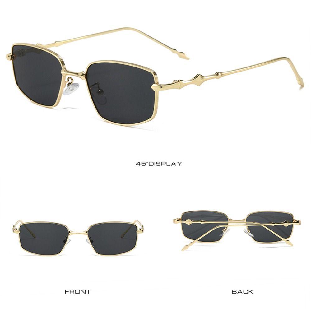 Anti Blue Light Vintage Square Sunglasses with Metal Frame High-End Small Square Shades for Eye Protection