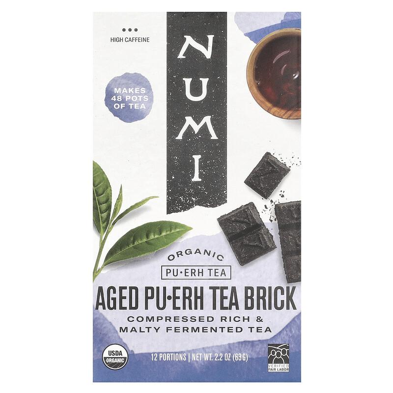 Organic Pu-Erh Tea, Aged Pu-Erh Tea Brick, 2.2 oz (63 g)