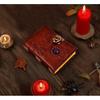 Leather Journal | 200 Thick Vintage Pages | Brass C Clasp | Double Dragon Notebook | Real Stones | Personal Grimoire. Book Of Shadows