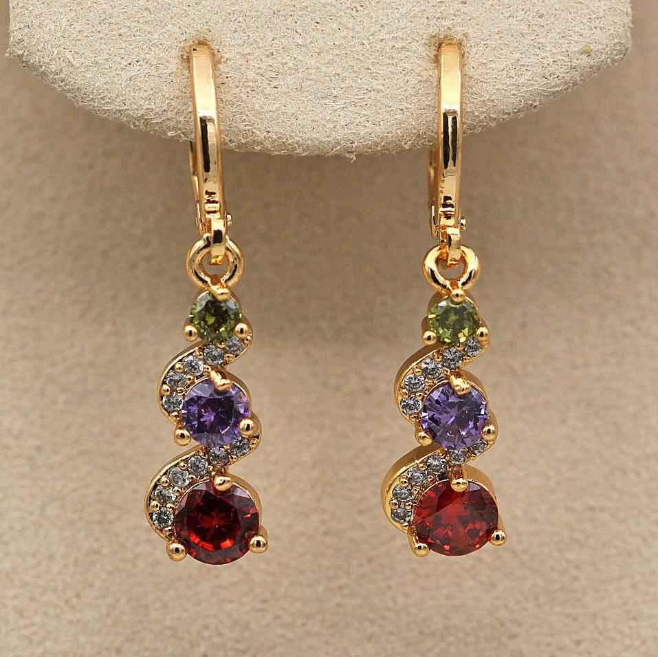 ZAKOL Red Cubic Zirconia Hanging Earrings for Women Gorgeous Ear Accessories Wedding Party Aesthetic Earrings New Zircon