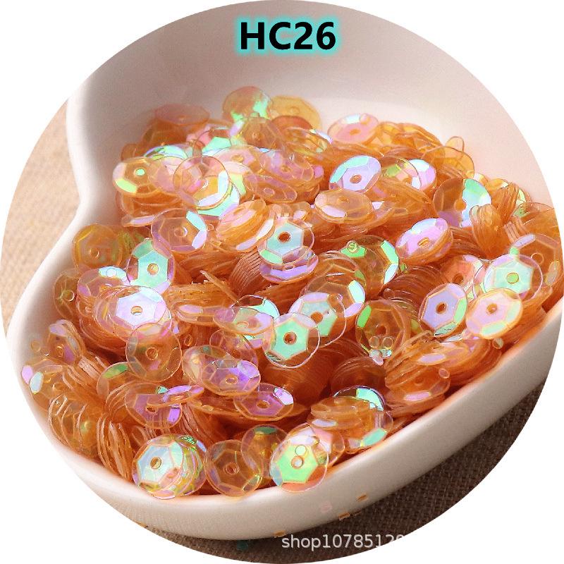 Paetês Côncavos Redondos AB Iridescentes de 6mm - Peças Curvas Brilhantes para Acessórios de Roupa e Joias DIY