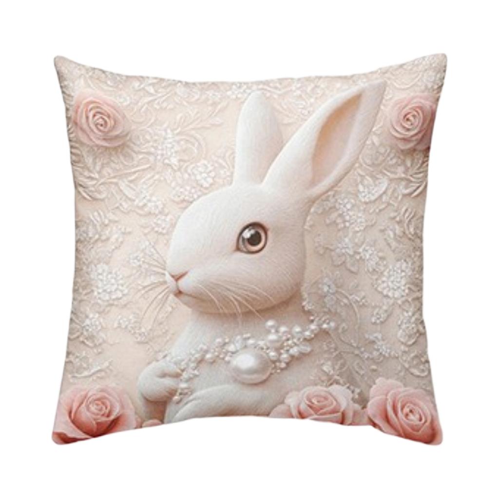 Imitation 3D Rabbits Pillow Cover For Holiday Decoration, Living Room Sofa Cushion, Pillowcase (without Core)