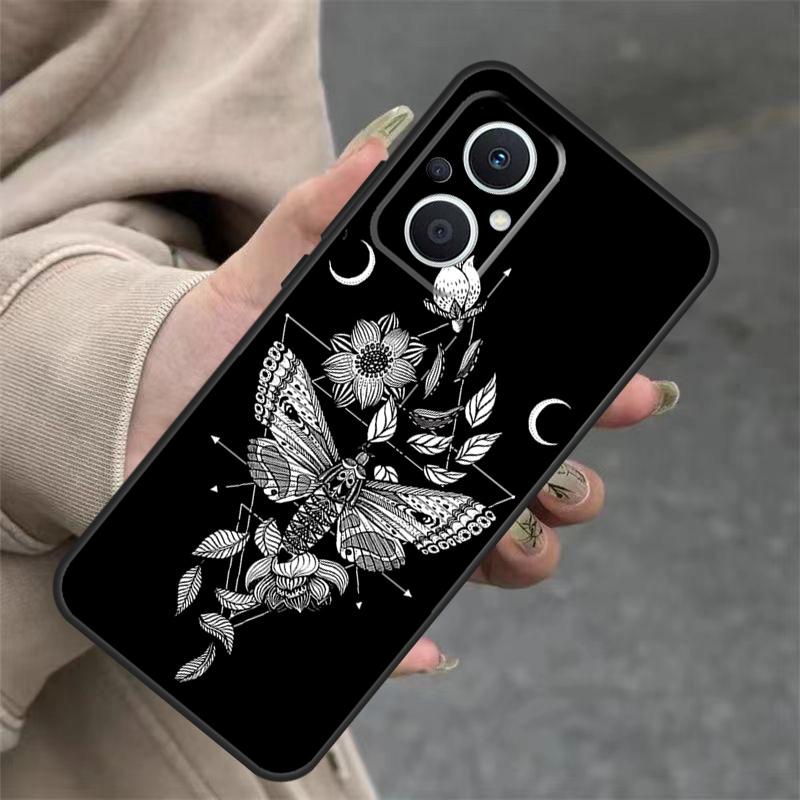 Occult Witchcraft Moon Gothic Witch Case For OPPO Reno 11 F 10 Pro 4 5 6 7 8 Lite 4Z 5Z 8T OPPO Find X3 X2 Lite X6 X5 Pro Cover