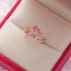 New Delicate Zircon Rings Micro-Inlaid Crystal Elegant Flowers Heart Rings For Women Adjustable Opening Rings Party Jewelry