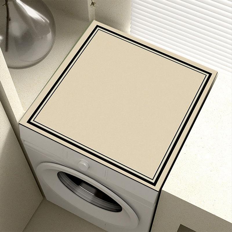 Faux Leather Dust Mat Solid Washing Machine Dust Cover Refrigerator Cabinet Top Protector Waterproof Pad Dinning Table Placemat