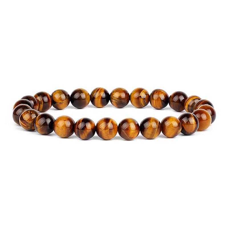 Natural Stone Bracelets Natural Healing Energy Tiger Eye Bracelet Polished 8 MM Crazy Stone Beads Bangle Elastic Pulsera