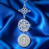 Nerezový přívěsek s trojitou ochranou s čarodějnickým uzlem, pentagramem, tetragrammatonem, st. Benediktův ochranný amulet šperk
