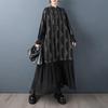 Long sleeve plus size black vintage floral new in dresses for women spring autumn casual loose dress