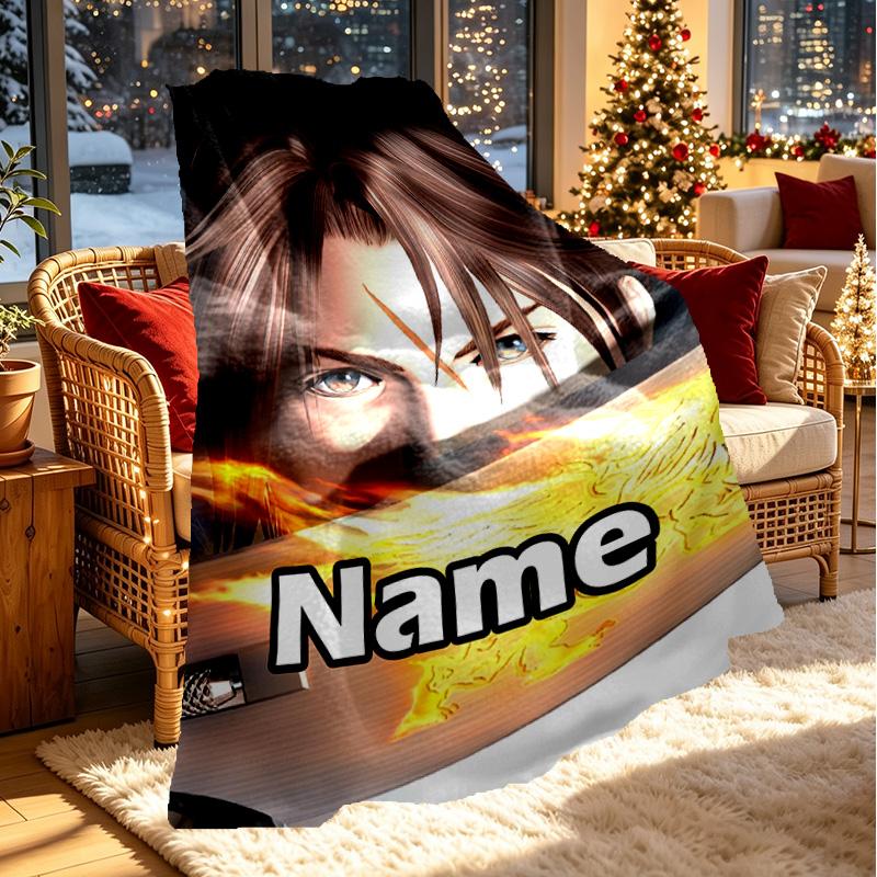 Custom Name Personalized Final Fantasy Print Blanket, Home Decor, Bedroom, Sofa, Camping, Couch, Gifts for Birthday ChristmasEnthusiasts