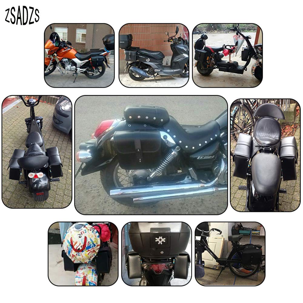 ZSADZS Motorcycle Waterproof Side Set of Tool Touring Saddlebags Bags, 2, Black, Bags, Bags, (Black)