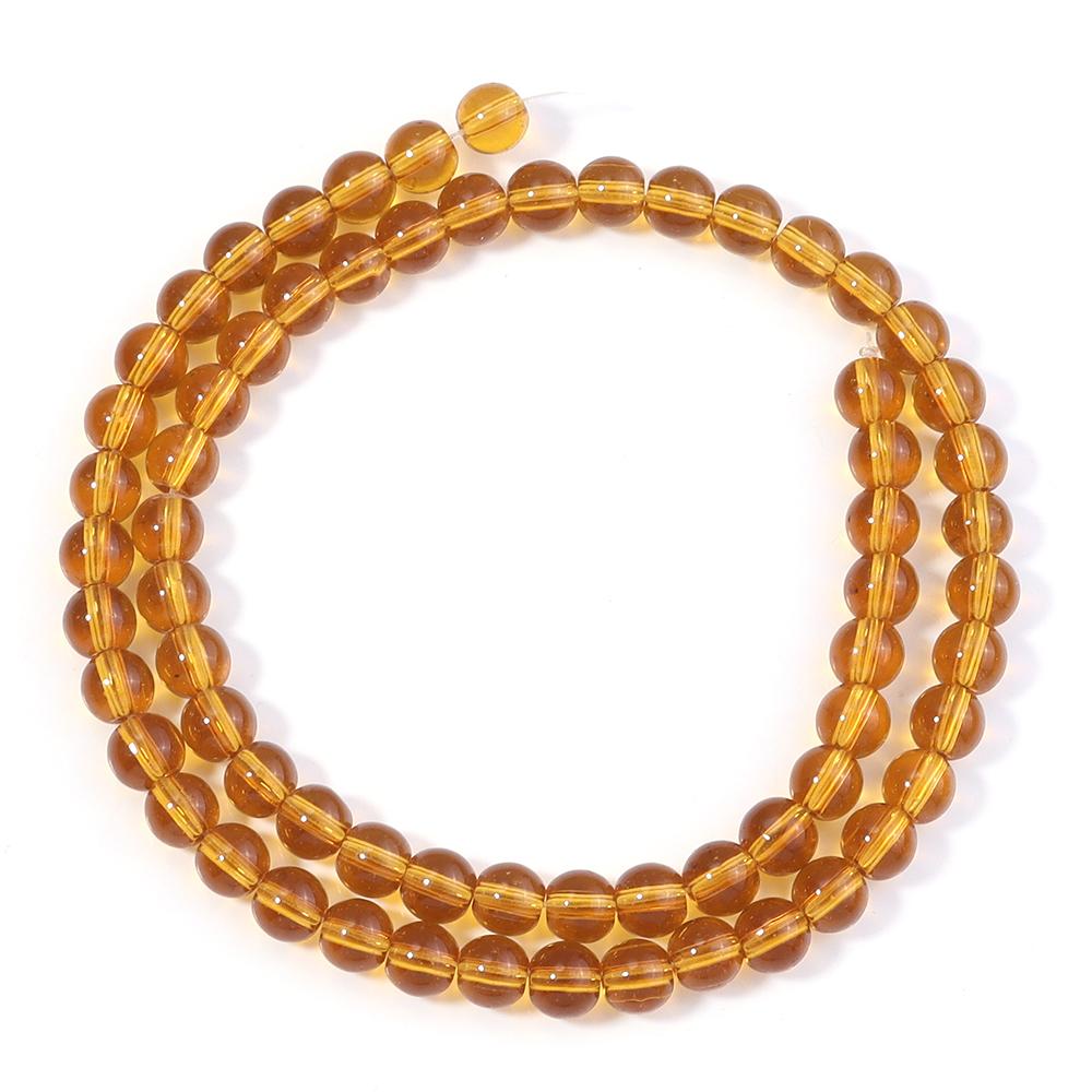 1 Strand 4/6/8/10/12mm Glass Beads Amber Color Round Loose Spacer Beads For Jewelry Making DIY Necklace Bracelets Accessories