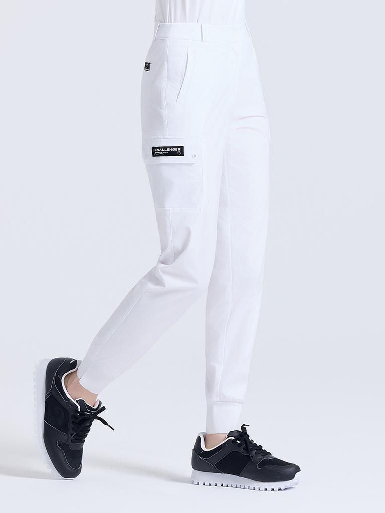 CHALLENGER Women'S Slim Cargo Jogger Fit Pants White