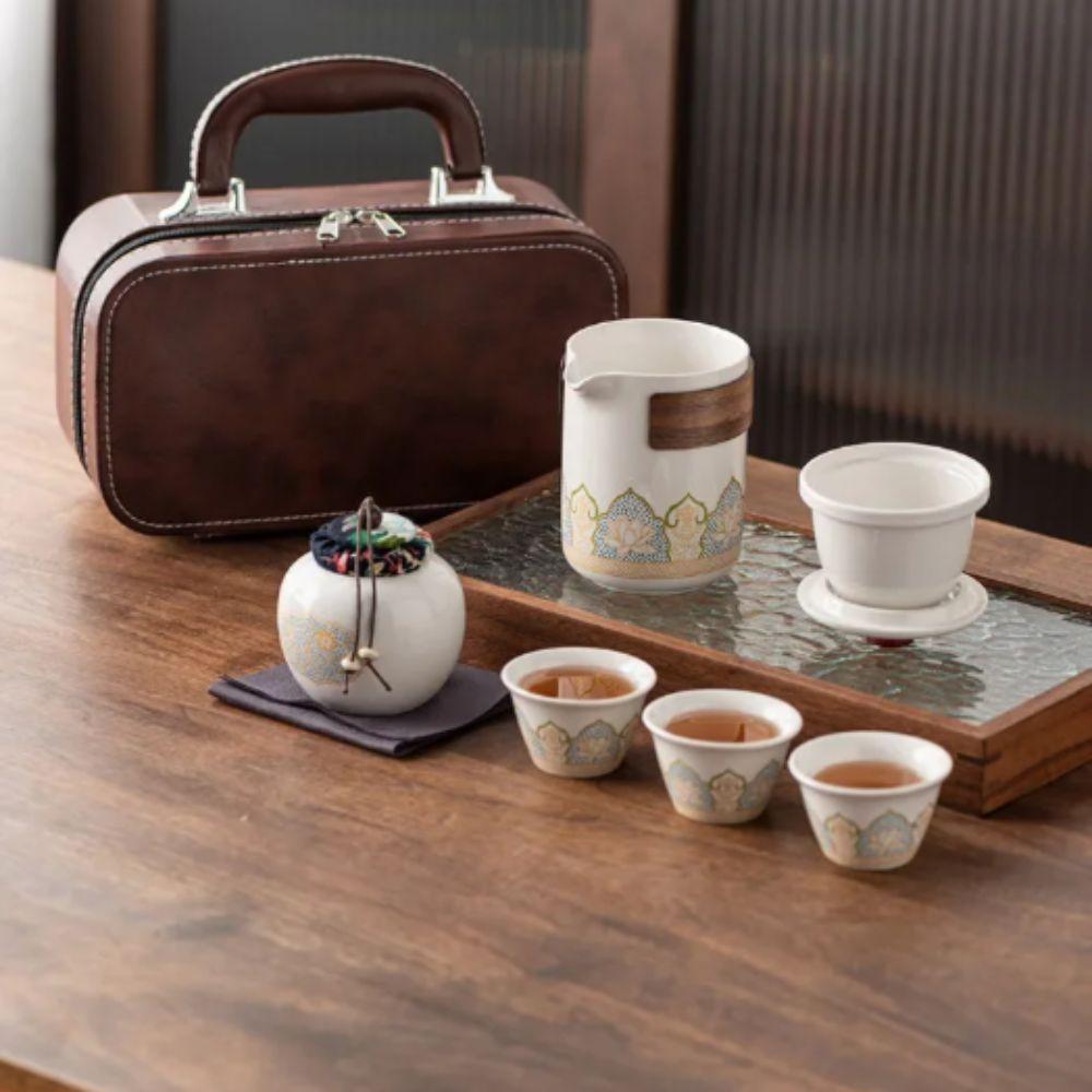 With Handle Travel Tea Set Cerc Material Tea Making Equipment Tea Drinking Equipment Gift Giving