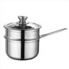 18cm Food Grade 304 Stainless Steel Milk Pot with Steamer