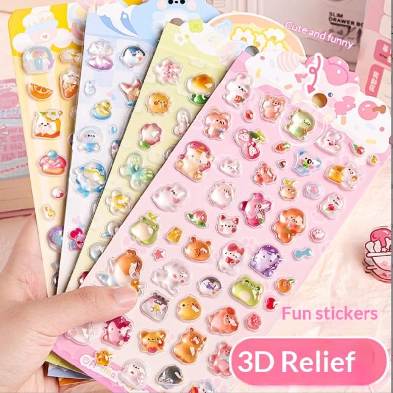 3D Embossed Animal Series Sticker Cute Decor For Handcrafts, Notebooks, Device Embellishment & Gifts Anime Worlds Store