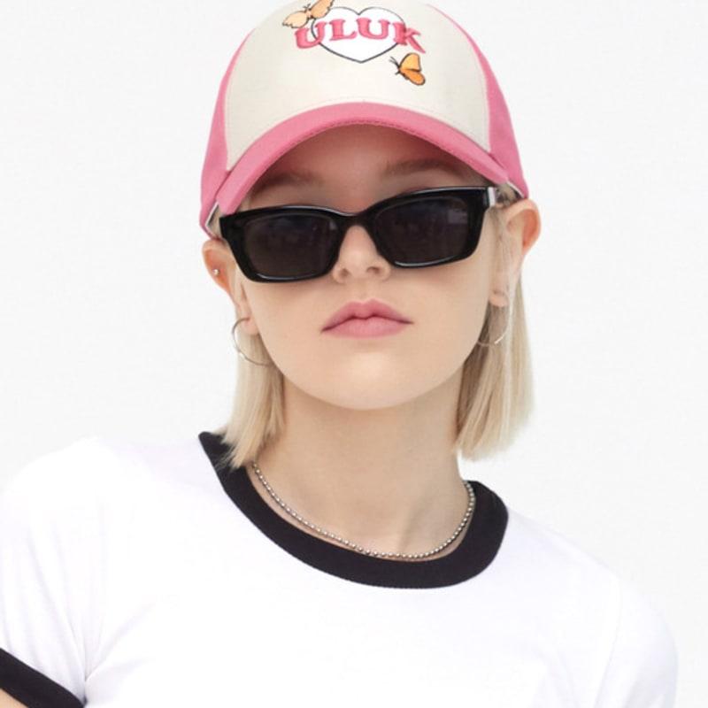 ULUK Heart Font Volume Embroidery Color Block Ball Cap 3 Colors