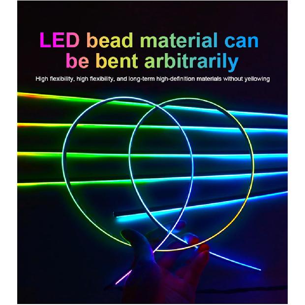Newest Hidden LED Symphony Dual Zone Car Ambient Light Smoke Matt Black Acrylic Light Strip Interior Decoration Lighting Kit 12V