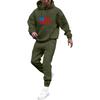 Men's Solid Color Flag Print Hooded Universal Versatile Hooded Sweatshirt Sweatpants Casual Sports Suit