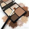 4 Colors Neutral Eyeshadow Palette with Brush Matte & Shimmer Earth Tone Eye Shadow Makeup Set for Daily Makeup