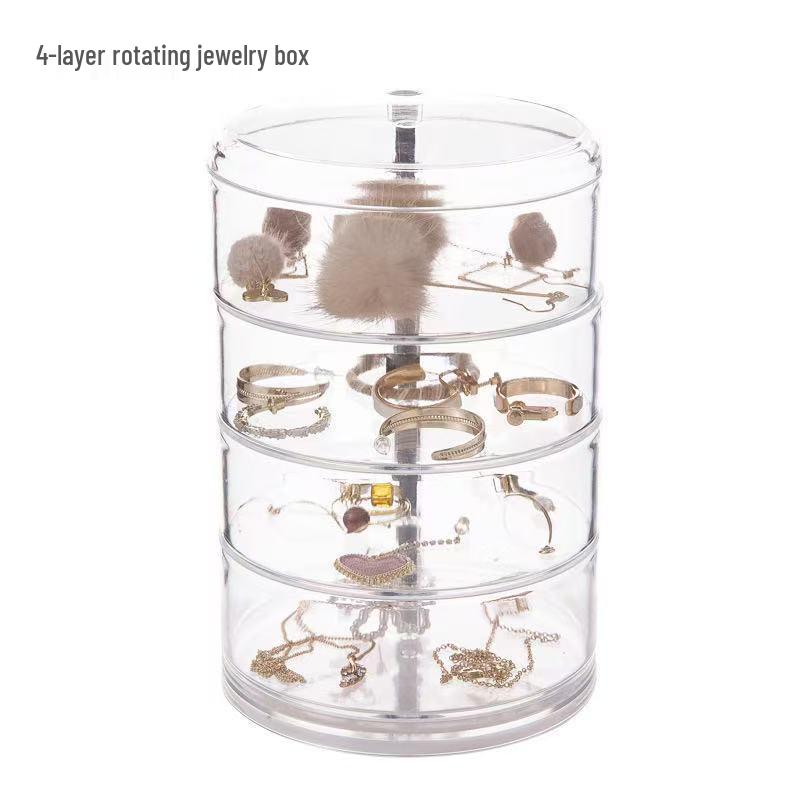 Transparent Acrylic Rotating Cosmetic and Jewelry Organizer