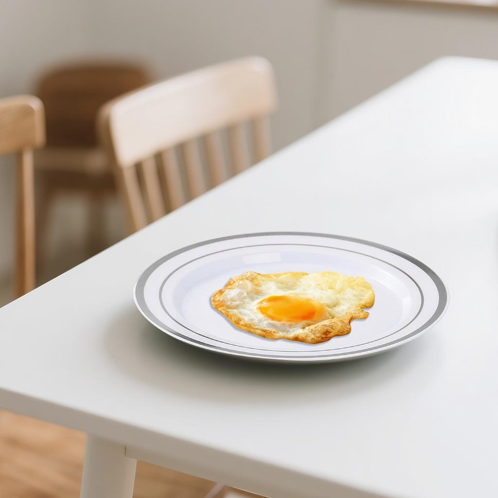 Einweggeschirr Schöner Plastikteller Einweg-Essteller und Esstellerset Zierrandmuster