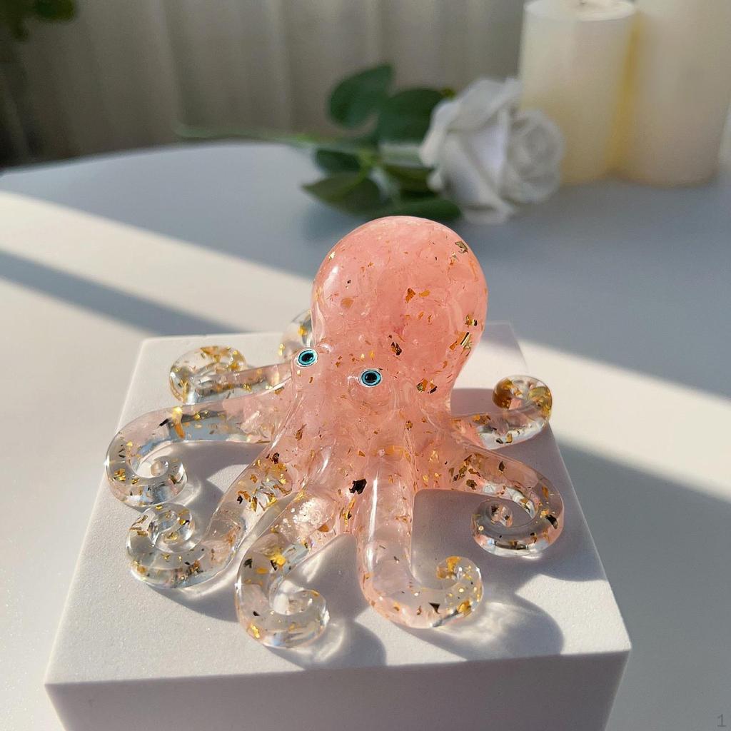Octopus Figurine Novelty Collectible Animal Statue for Cabinet Bedroom Shelf