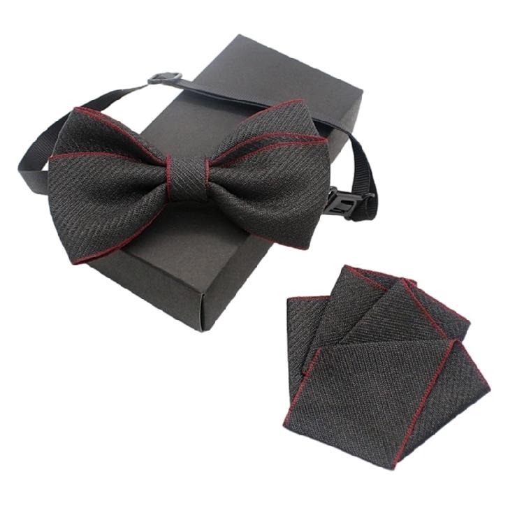 Fashionable Kids Toddlers Adjustable Pre Tied Bowtie and Pocket Square Handkerchief Ensemble for Formal Parties Event