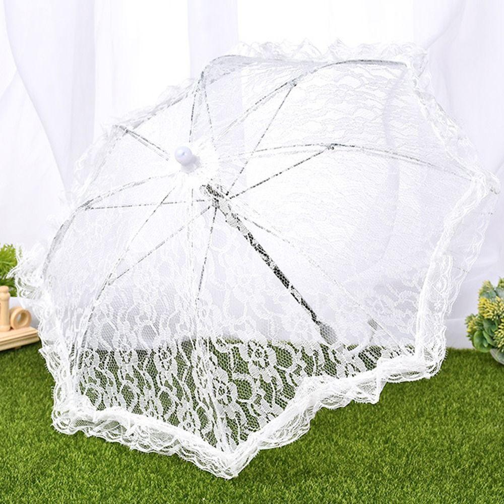 Ausgehöhlter Mini-Brautschirm Elegante Spitze Hochzeitsdekorations-Requisiten Braut-Accessoires