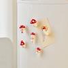 3D Mushroom Hook Refrigerator Magnet Resin Mushroom Shape Decorative Magnet Home Kitchen Office Whiteboard Cabinet Locker Fridge Magnet