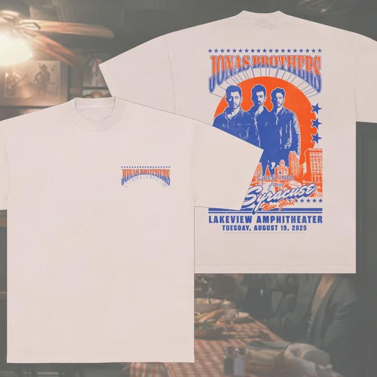 Jonas Brothers Greetings From Yout Hometown Syracuse, NY Tee August 19 Shirt Unisex T-Shirt