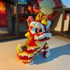 Non-Toxic Chinese Style Lion Dance Micro Building Blocks Kids Diy Toys New Year Spring Festival Gifts Creative Desktop Decorations