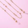 Women Eyeglasses Chain Simple Imitation Pearl Diamante Metal Hanging Neck Non-slip Glasses Eyeglass Cord