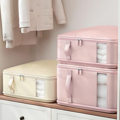 Large Capacity Clothes Storage Bag with Visual Window Thickened Home Quilt Wardrobe Organizer Buggy Storage Bags Organizer