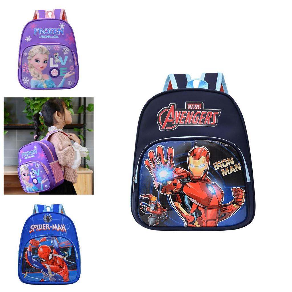 High Capacity Frozen Spiderman Iron Man Kid's Backpack For School And Travel