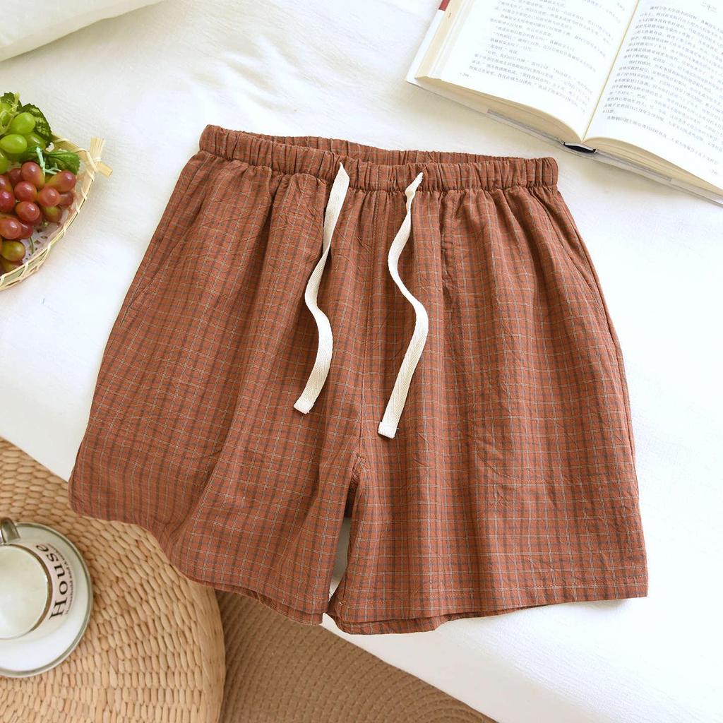 Damen Sommer Pyjama und Strandshorts aus reiner Baumwolle, gewaschen